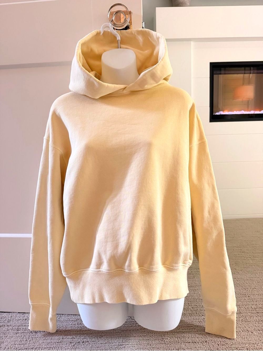 SLVRLAKE Gorgeous Butter Yellow Heavyweight Cotton Relaxed Hoodie M NWT $289!!